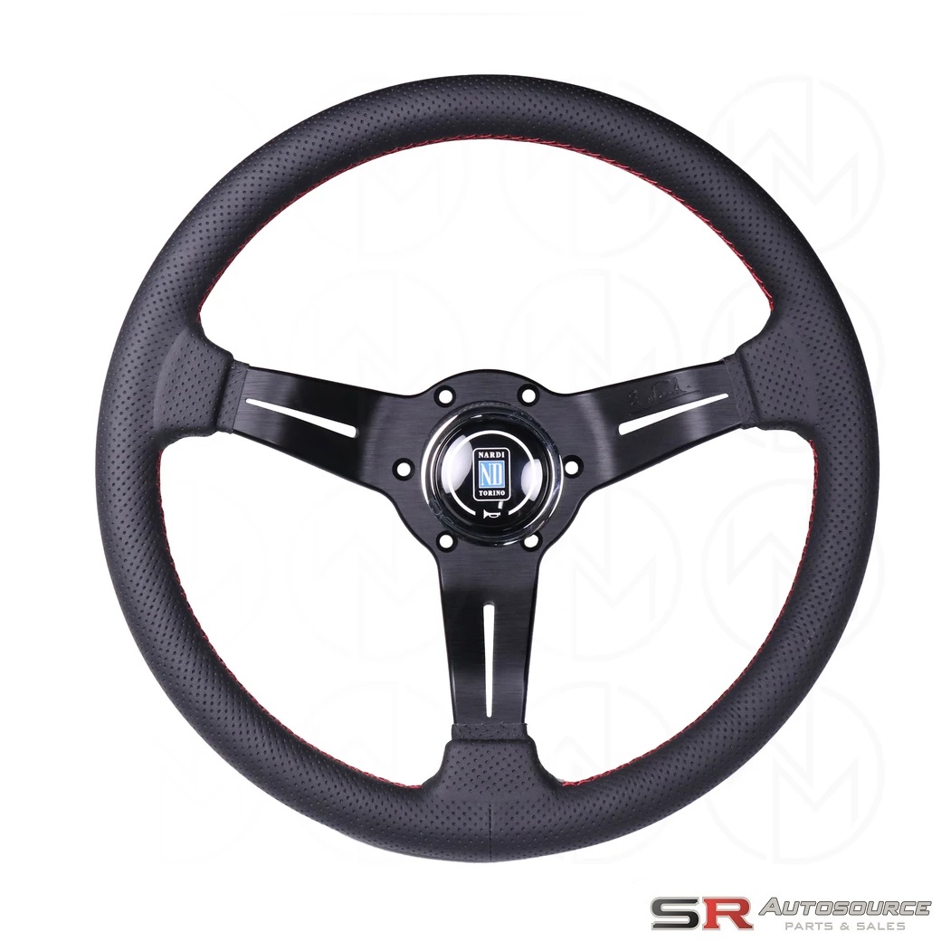 Nardi Deep Corn Steering Wheel – 330mm Black Leather (Black Spokes)