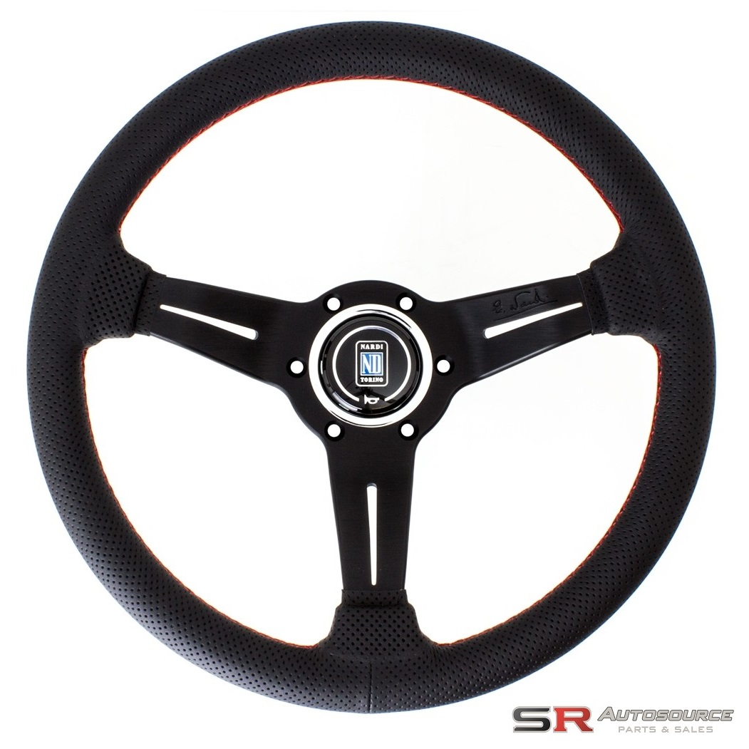 Nardi Deep Corn Steering Wheel – 350mm Black Leather (Black Spokes)