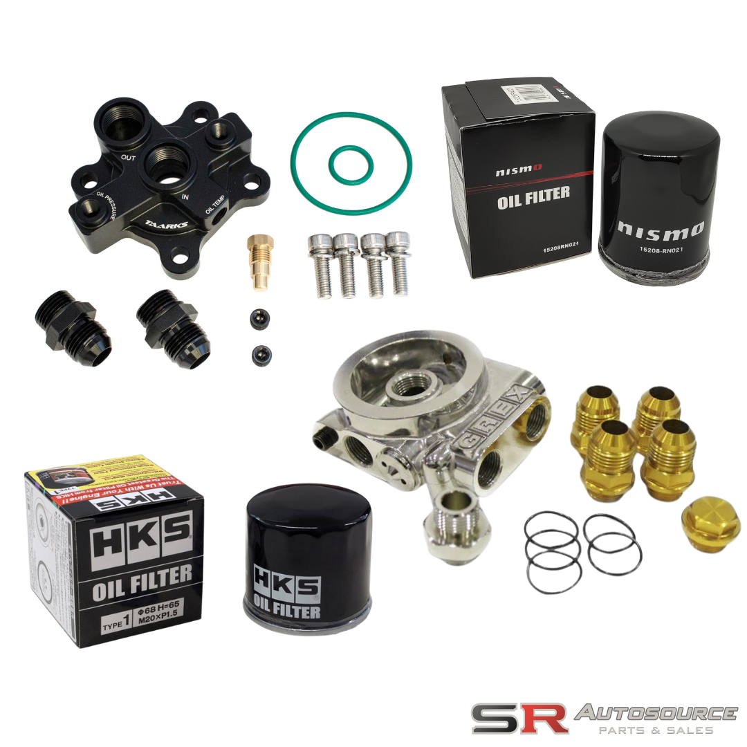 Greddy and Taarks Oil Relocation and Cooler Prep Package with Filter for SR and RB Engines