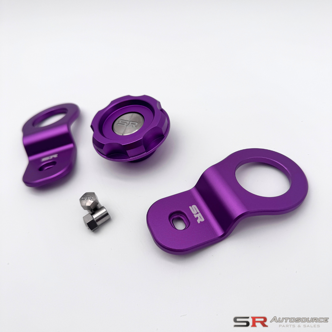SR Autosource Billet Radiator Bracket and Oil Cap Package