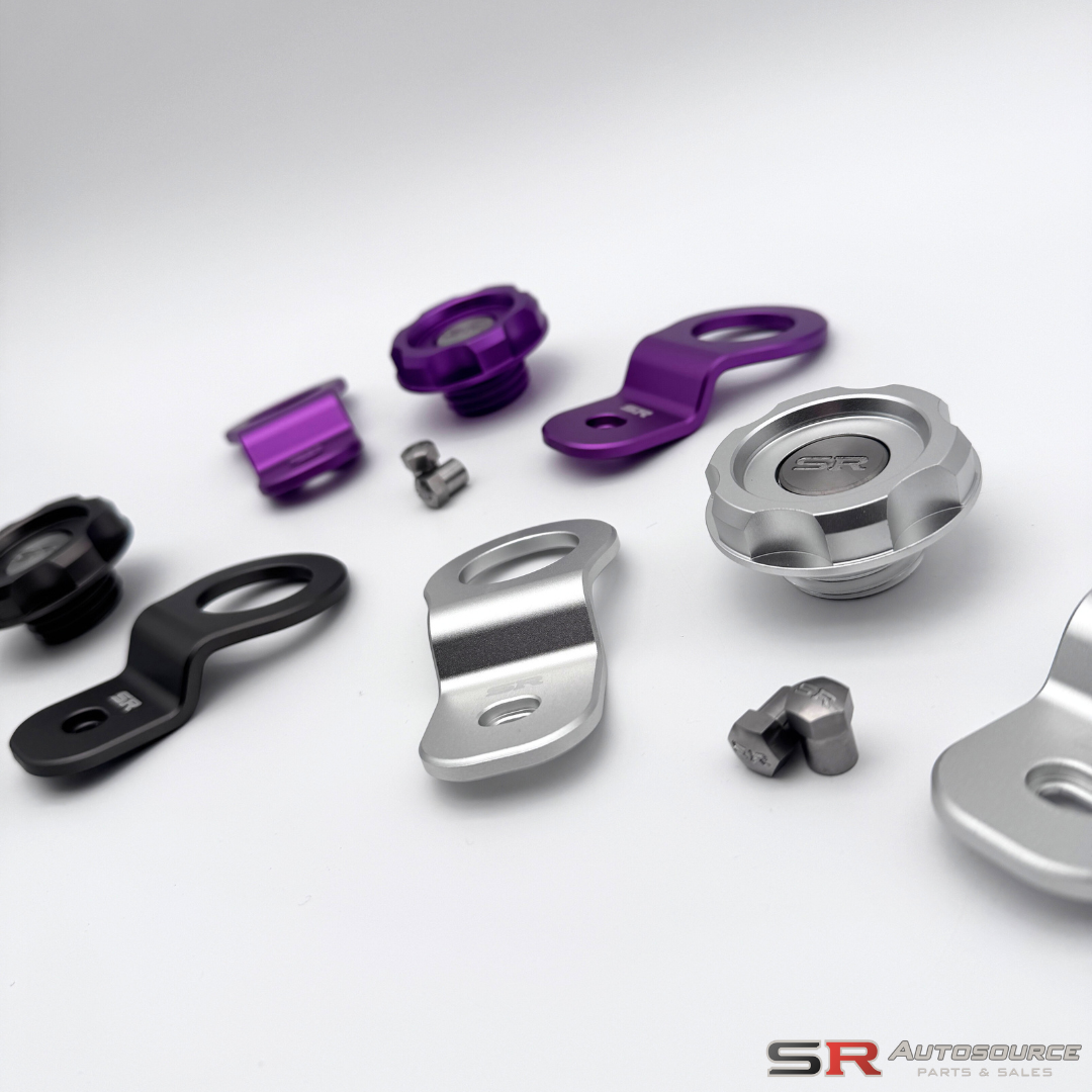 SR Autosource Billet Radiator Bracket and Oil Cap Package