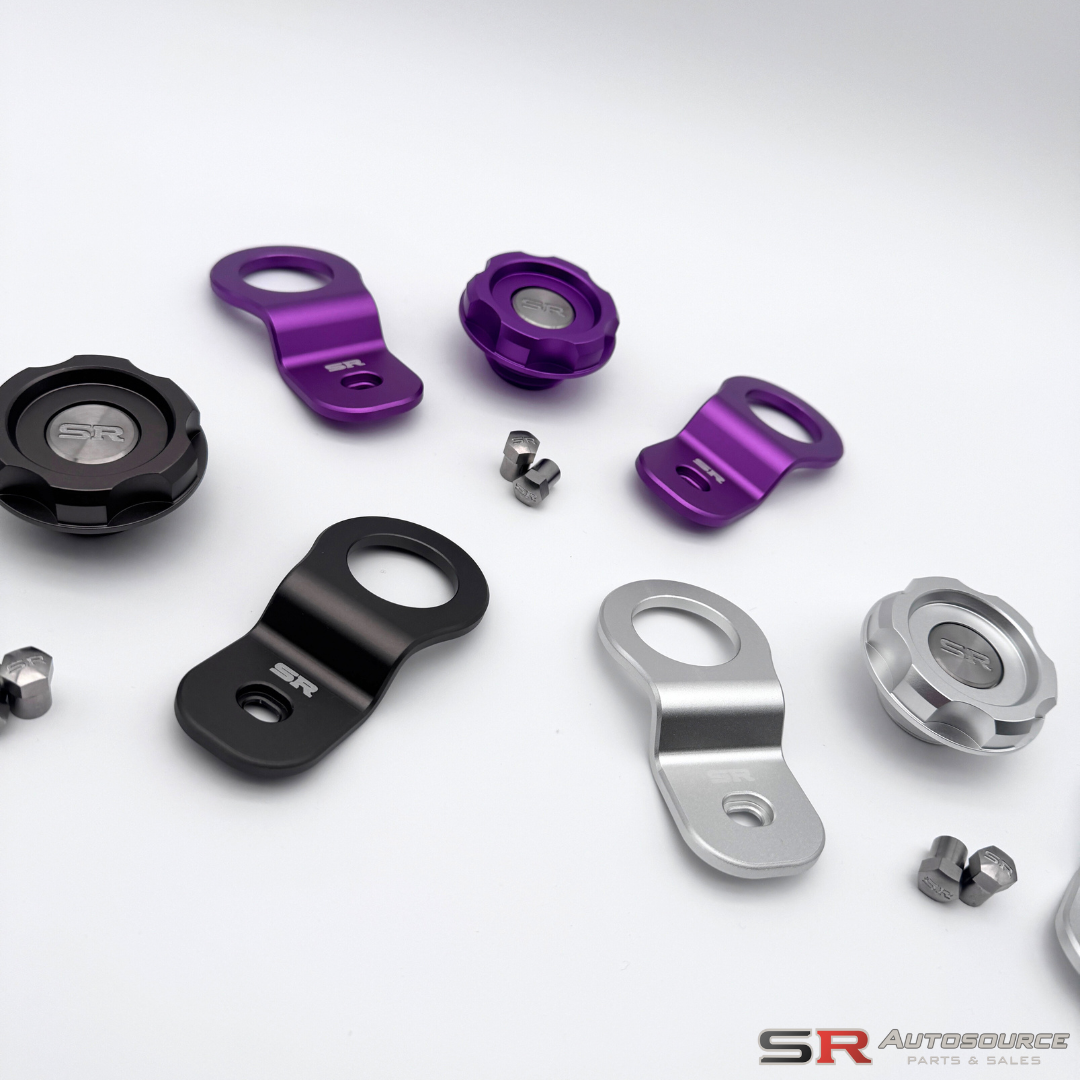 SR Autosource Billet Radiator Bracket and Oil Cap Package