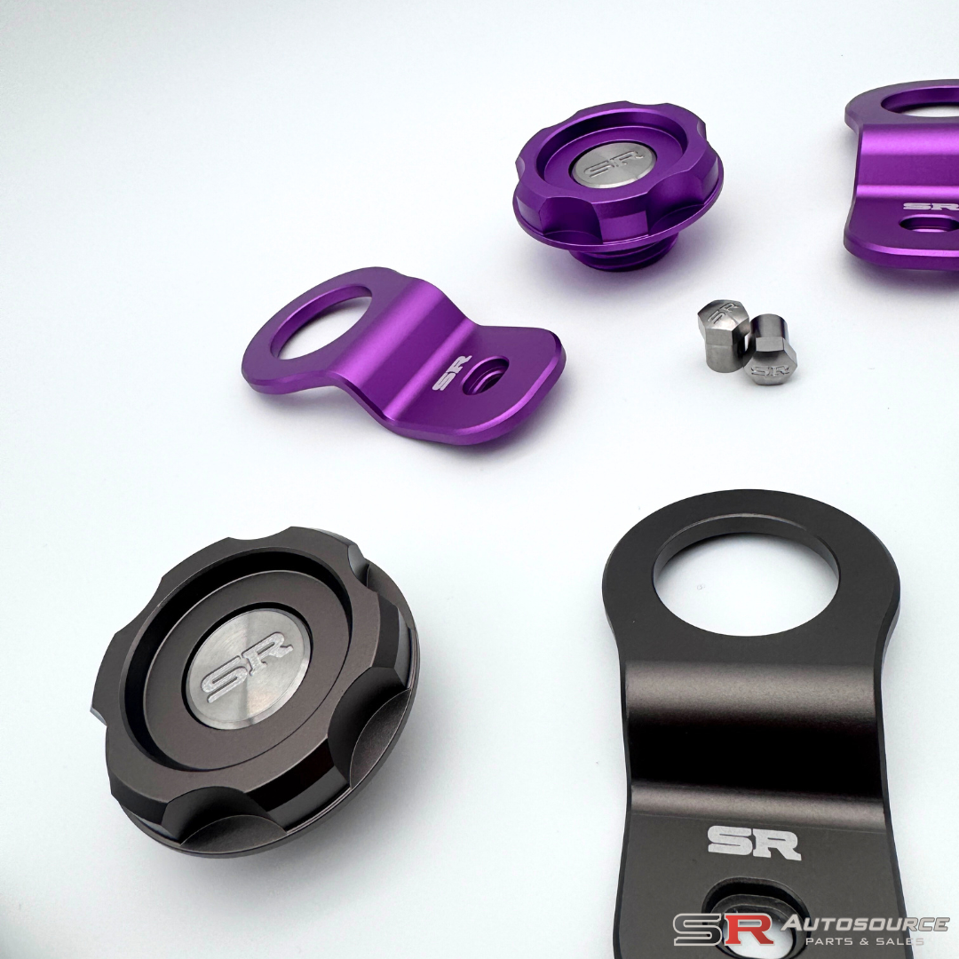 SR Autosource Billet Radiator Bracket and Oil Cap Package