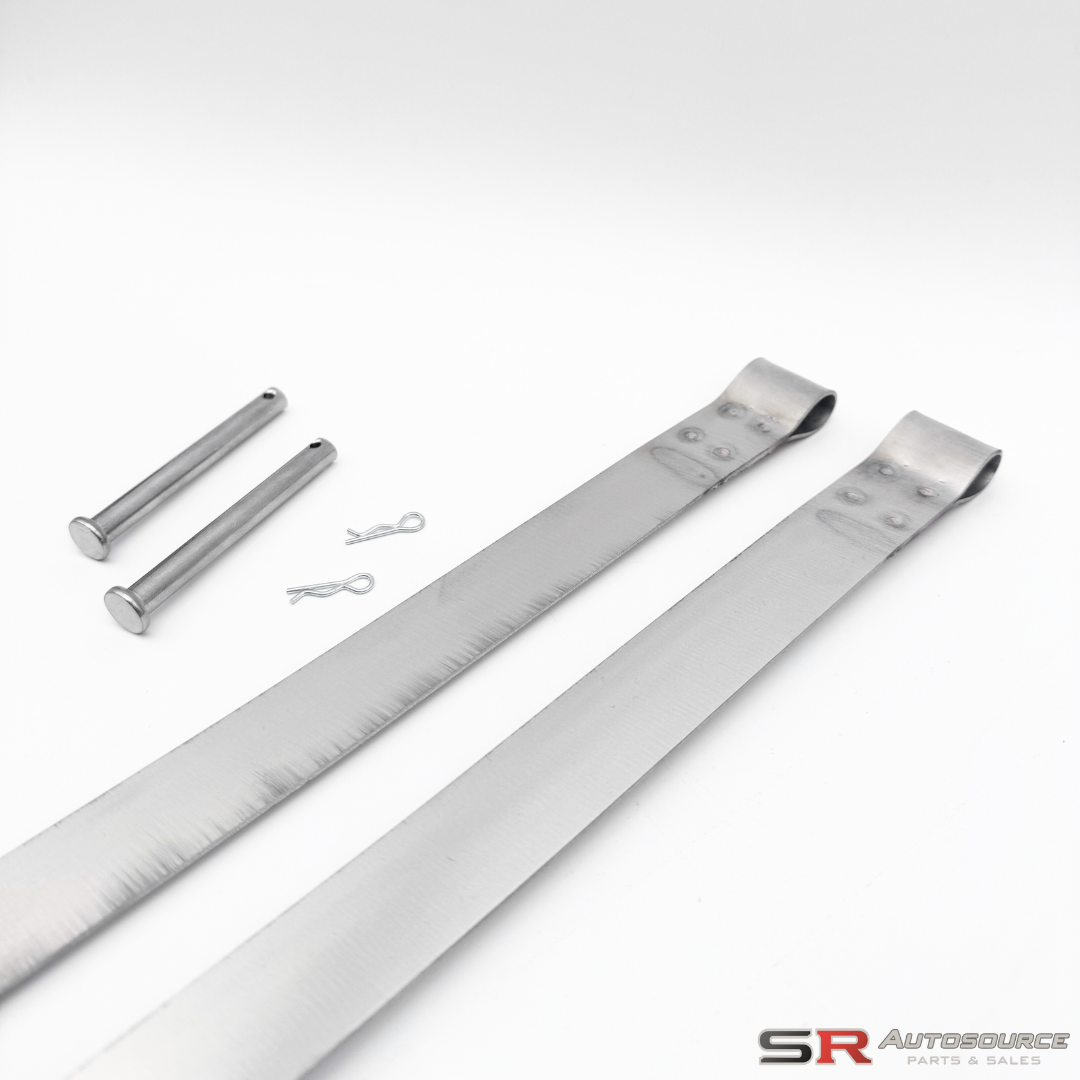 SR Autosource Stainless Steel Fuel Tank Strap Kit R33/34 and S14/15
