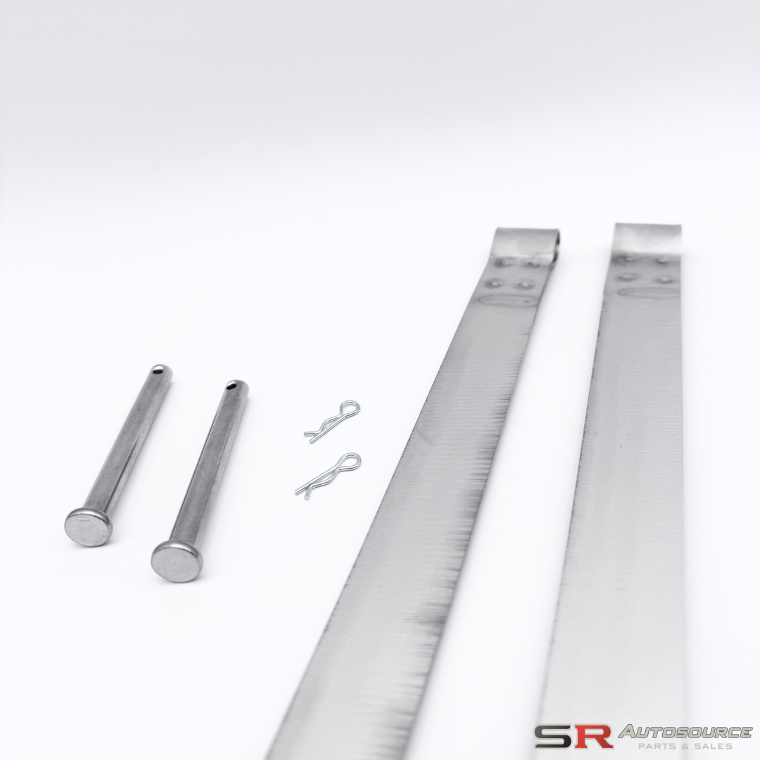 SR Autosource Stainless Steel Fuel Tank Strap Kit R33/34 and S14/15