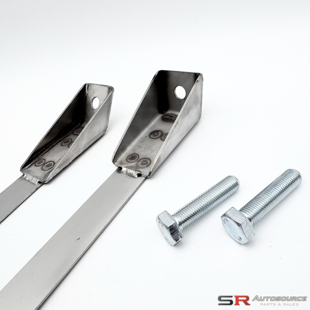 SR Autosource Stainless Steel Fuel Tank Strap Kit R32 and S13