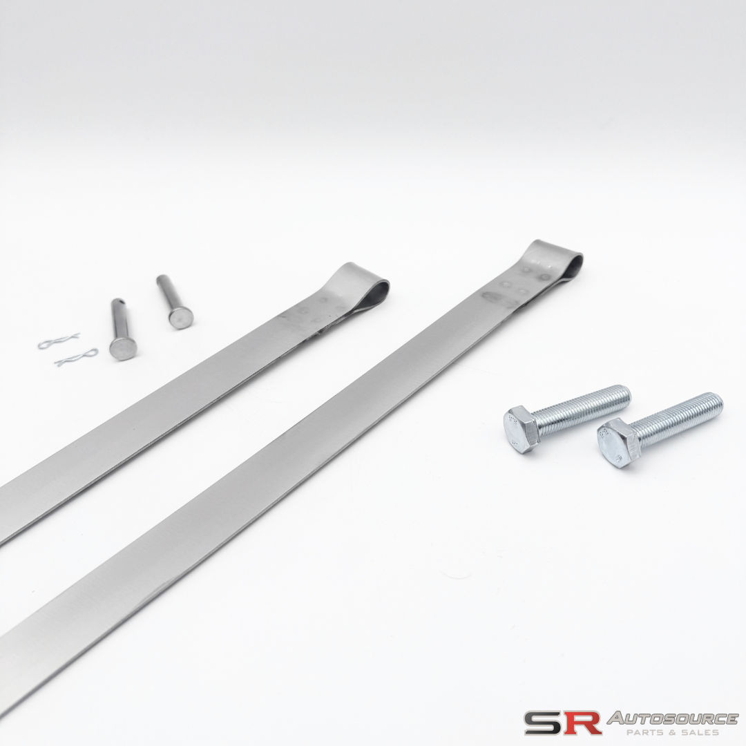 SR Autosource Stainless Steel Fuel Tank Strap Kit R32 and S13